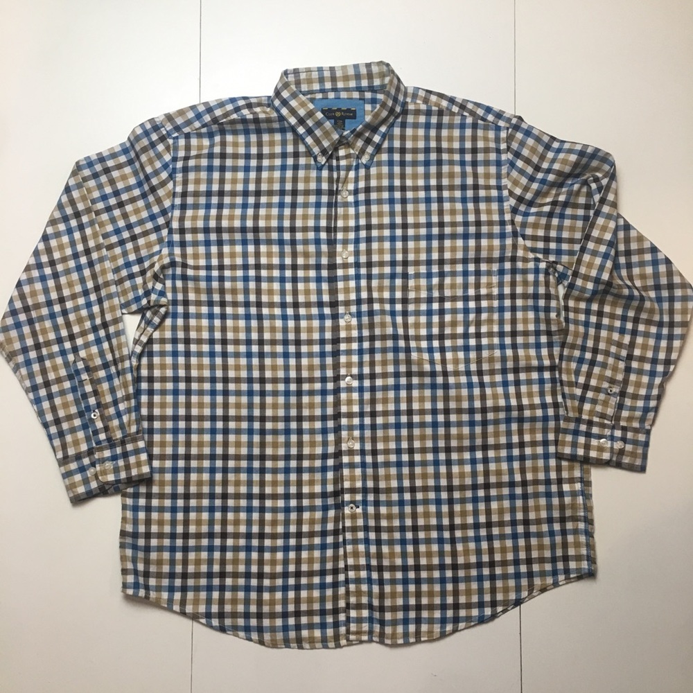 Club Room Checked Long Sleeve Dress Shirt  XXL